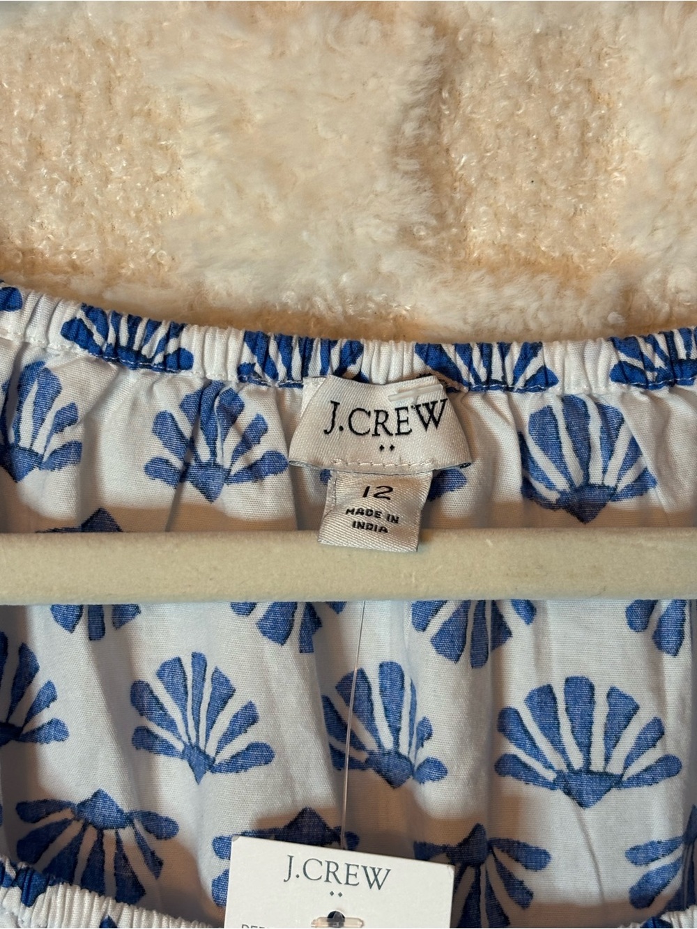 J. Crew Blue and White Shell-Print Sundress size 12 - Picture 4 of 7